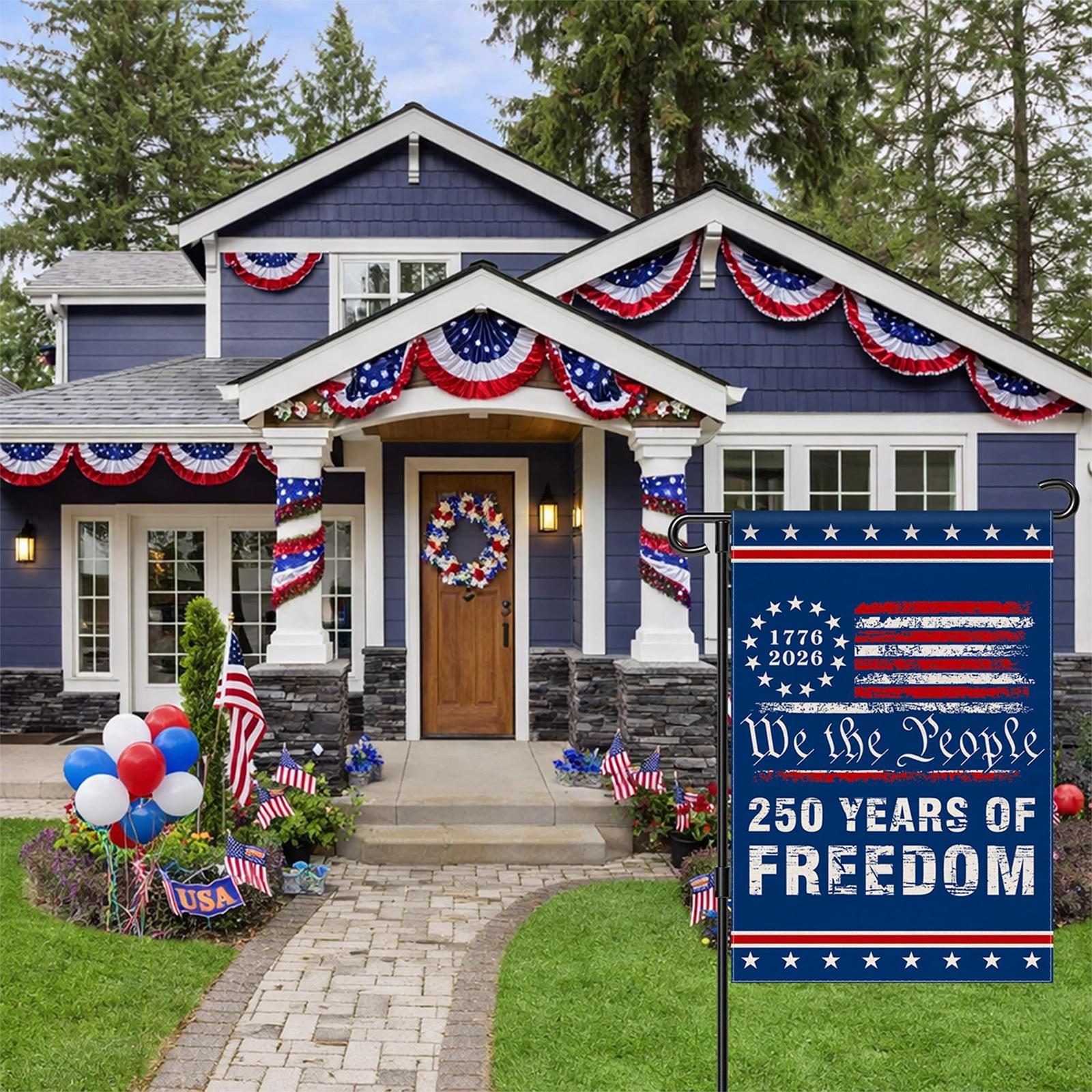 Декоративный флаг для сада во дворе Декоративный флаг для двора Декоративный флаг для сада К 250-летию Соединенных Штатов One Size