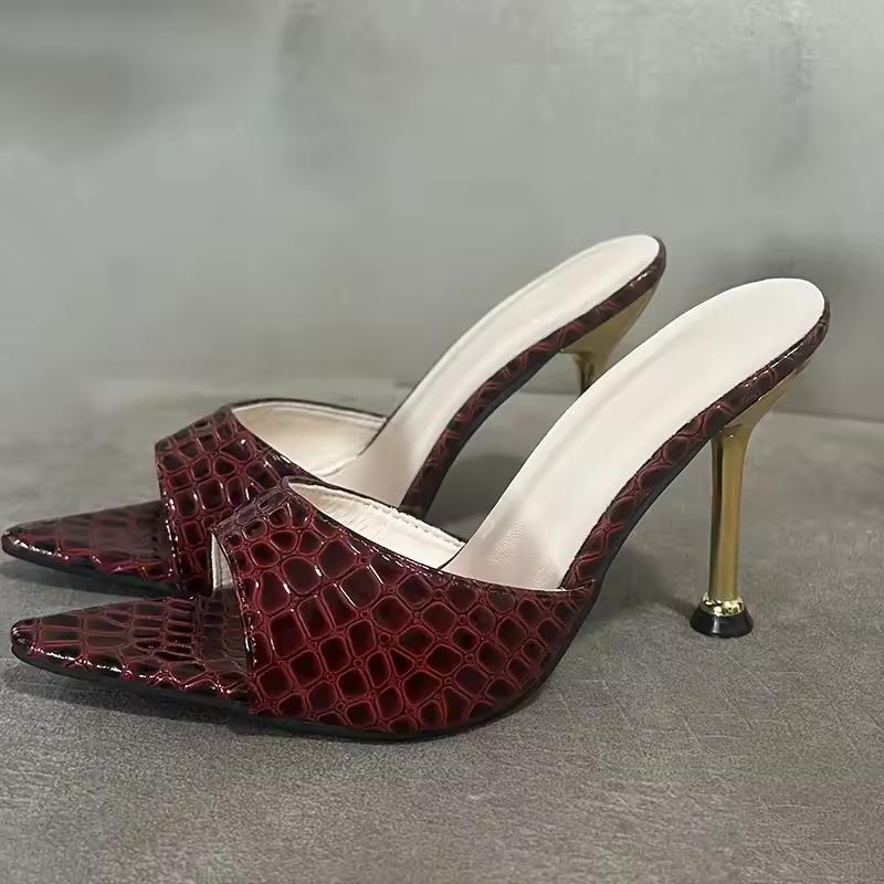 Women's Summer Open-Toe Pointed-Toe High-Heel Sandals: Elegant Strappy Sandals with Thin Heels