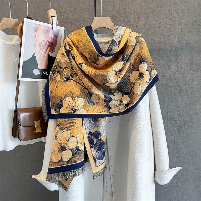 Neu Winter Schal Schals Wrap Design Kaschmir Schal Frauen Warme Mode Pashmina Femal Poncho Halstuch Echarpe Bandana