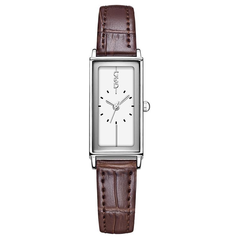 GEDI Vintage Luxury Rectangular Stainless Steel Strap Watch for Women - Minimalist Retro Stylish Quartz Wristwatch