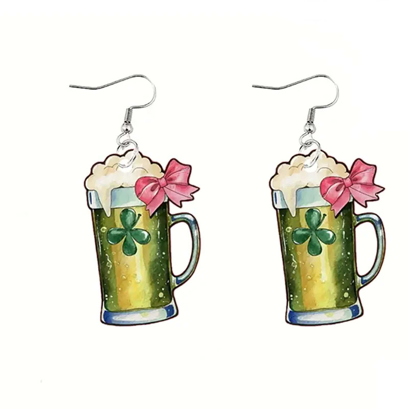 

улица. Акриловые серьги на День святого Патрика Модные креативные серьги One Size