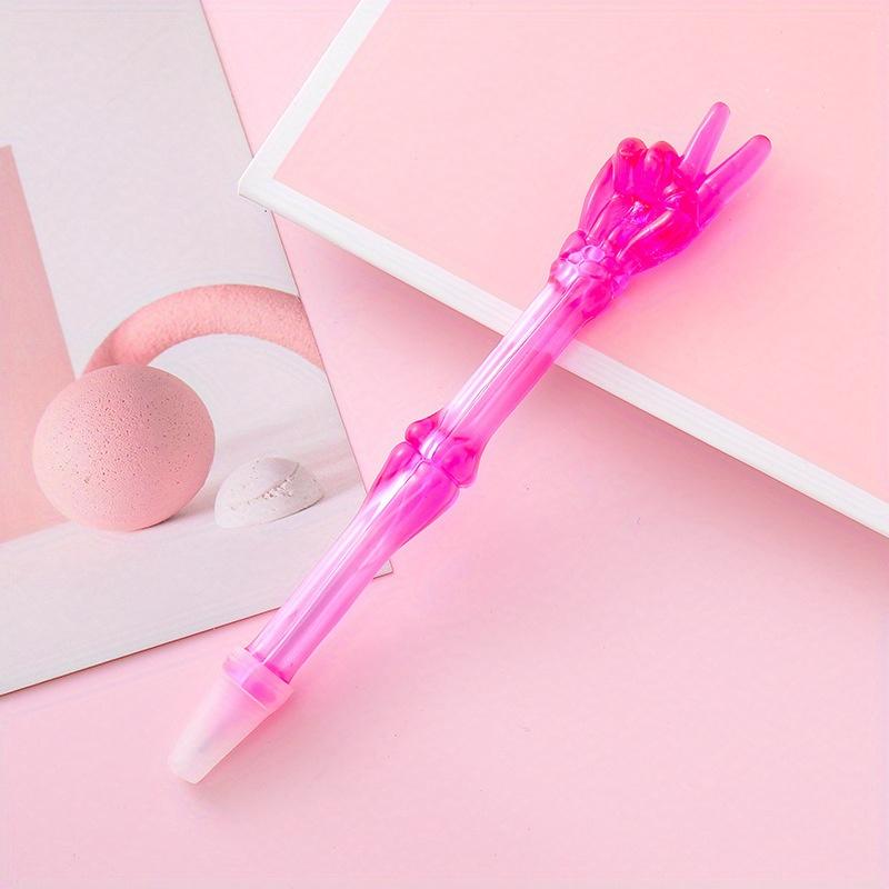 Back To School Season 10pcs 0.5mm Transparent Finger Ballpoint Pen Creative Stationery Gesture Pen Prize Gift Office Oily Signature Pen