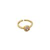 Echtgold Minimalistischer Zirkon Schlichter Offener Ring Damen Japan und Korea Nische Schlichter Design-Sinn Zeigefingerring