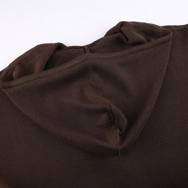Autumn and Winter Women's Warm Hooded Zip Cardigan Pockets Solid Colour Jacket Short Temperament Tops