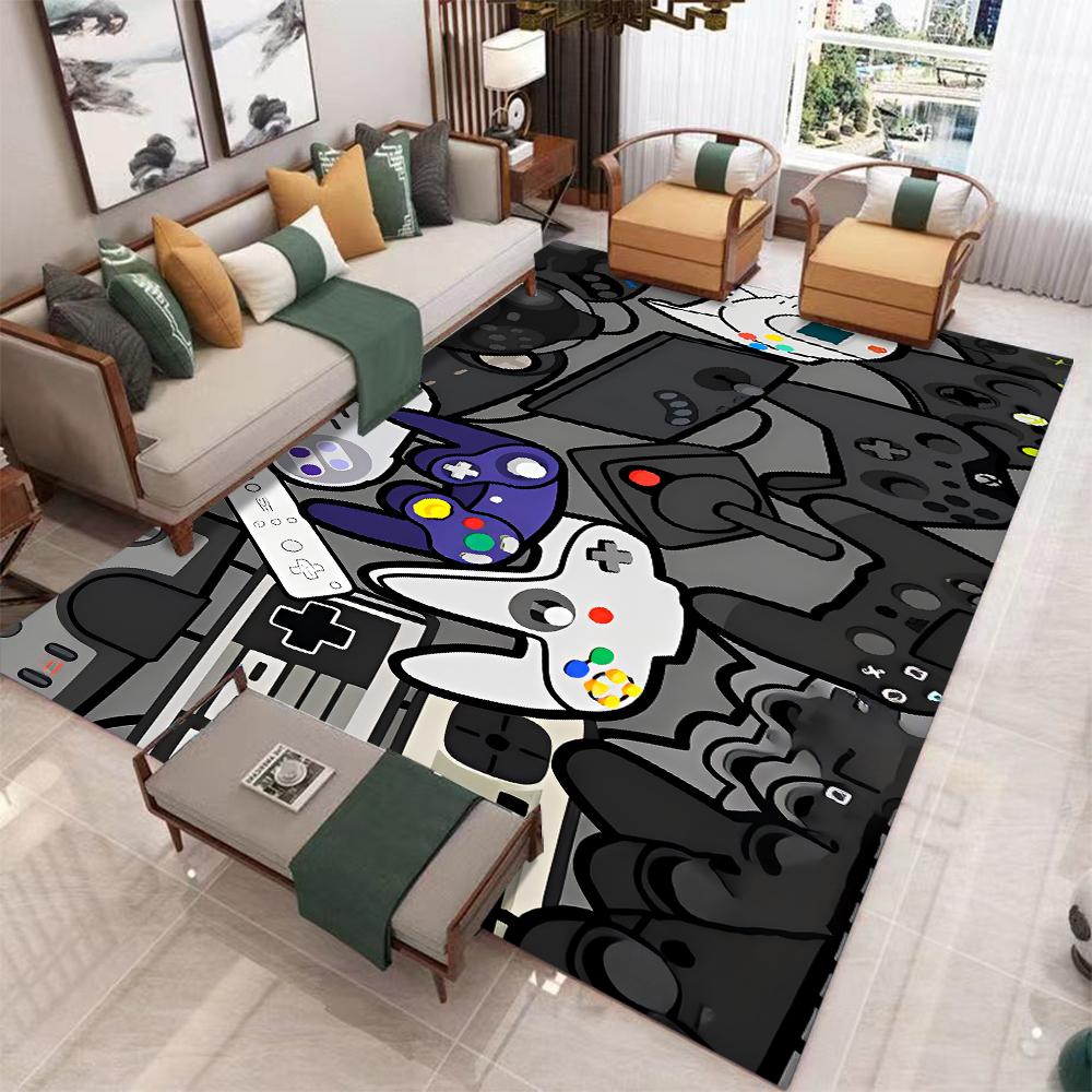 

Graffiti Gaming Rug Play Now Neon Controller Pattern NonSlip Easy Clean Gamer Decor Carpet for Game Room Teen Bedroom & Man Cave 40x60cm