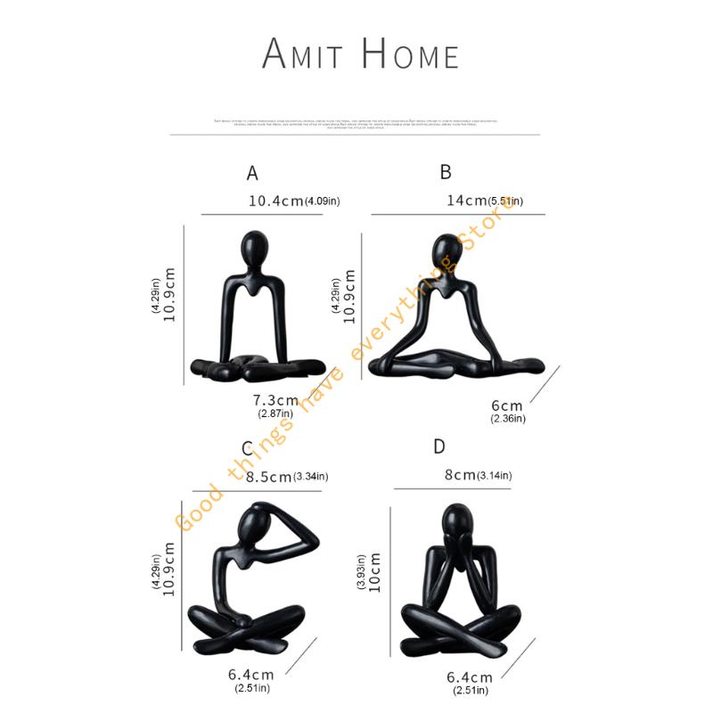 Abstract Figurine Sculpture Modern Art Homes Decors Plastic Statue for Living Room or Office Bookshelf Display 55KF