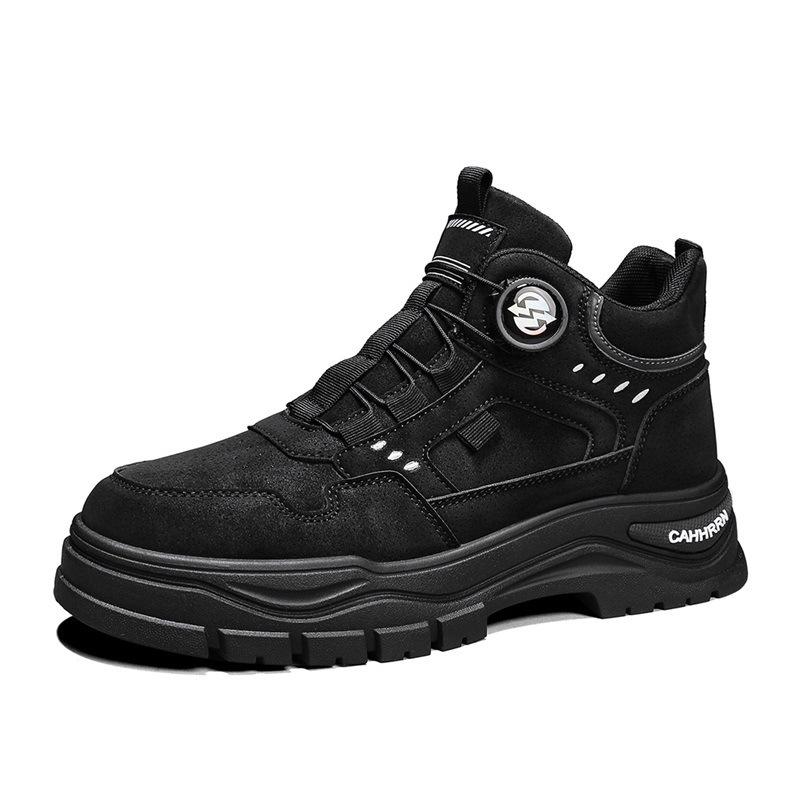 Rotating button British wear-resistant Martin boots heightened thick-soled high-top locomotive autumn and winter labor insurance
