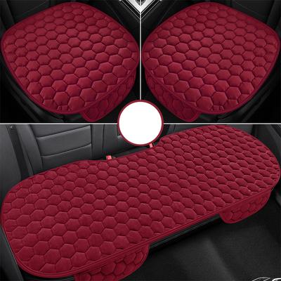 Universal Car Single Seat Cushion CoverWinter Warm Front Rear Seat Protector Pad 3Piece Set Auto Anti Slip Breathable Cushions