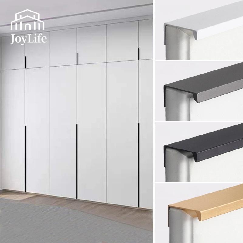 Invisible Cabinet Handles, Aluminum Edge Pulls for Sliding Wardrobe Doors, Side Mount Embedded Finger Pulls for Kitchen Cabinets