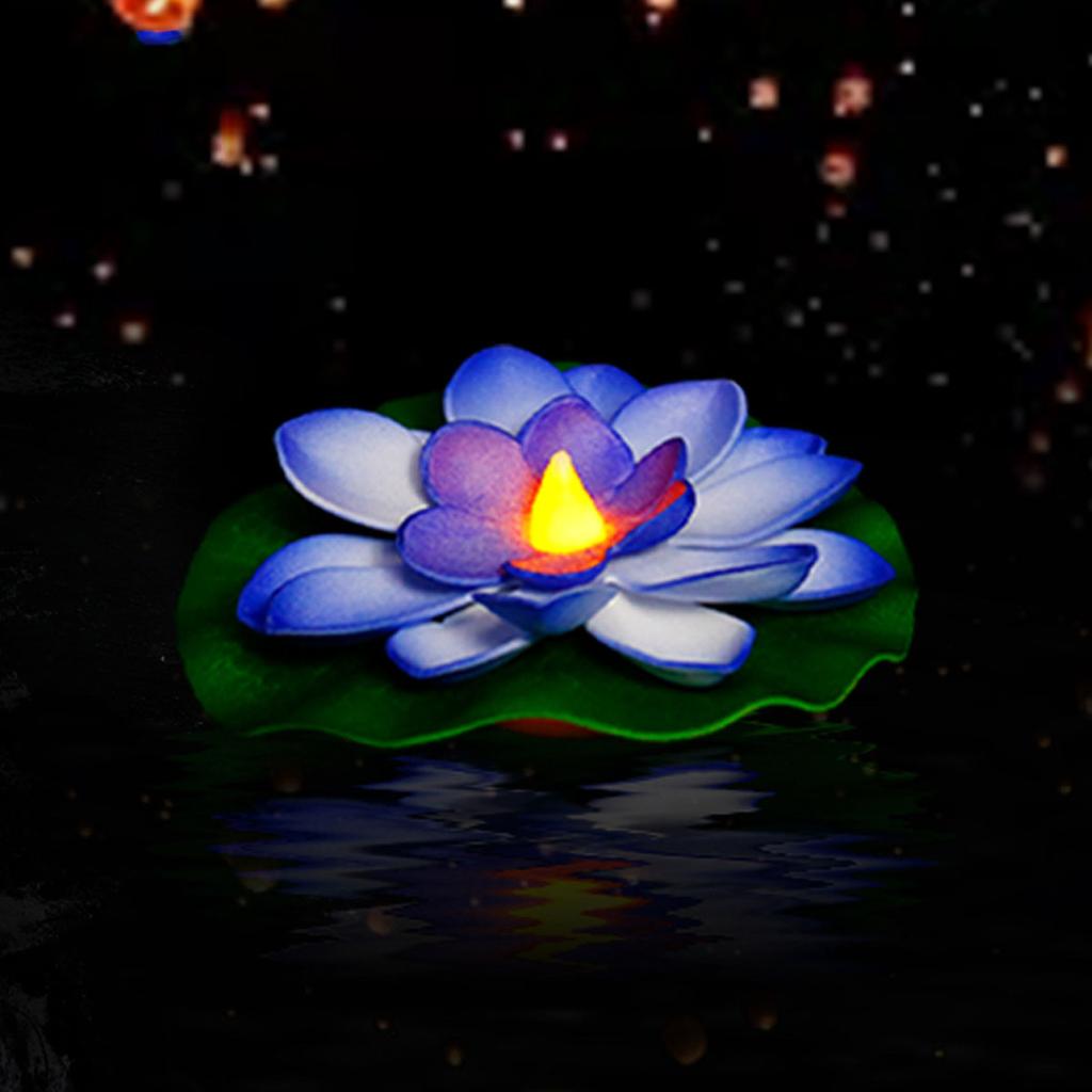 6PCS LED Lotus Night Lamp Floating Water Sensor Flower Lamp Garden Fish Tank Decor Festive Party Accessories Wishing Lotus Light