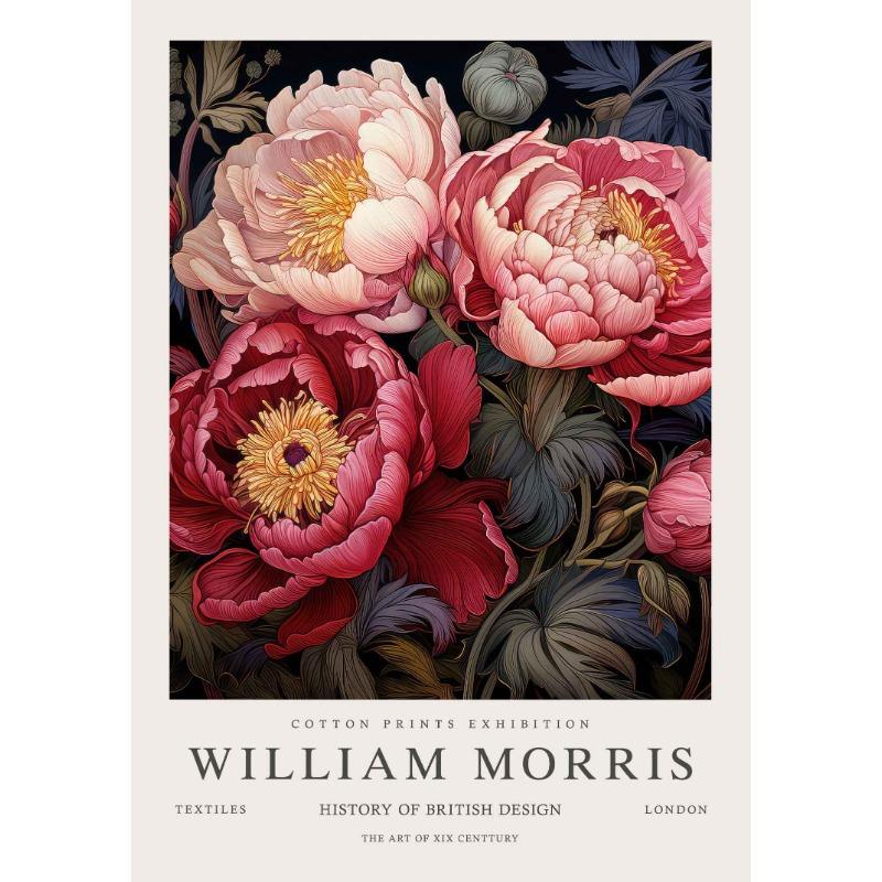 Vintage William Morris Exhibition Butterfly Moon & Stars Art Poster Canvas Painting Wall Prints Picture Living Room Home Decor