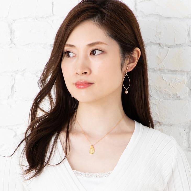 K14GF Initial Necklace with Virgin Mary Medal & Zirconia Charm [H] Women's Gold Lucky Charm Jewelry Box Included Gift Present Accessory Salt