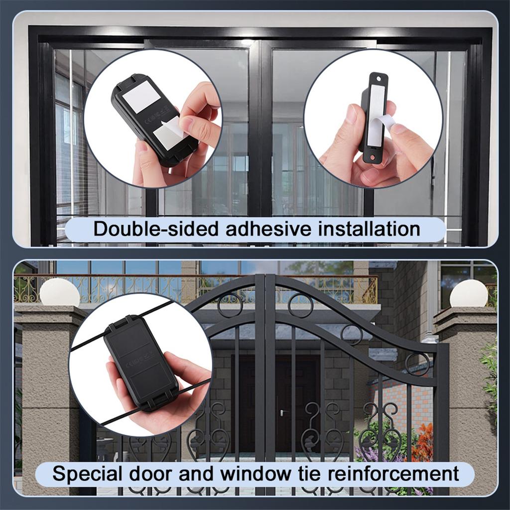 Tür-Fenster-Alarm Magnetischer Sensor 108dB Einbruchalarm Tür-Fenster-Eintrittsalarm mit Fernbedienung Diebstahlschutz Eindringlingsalarm