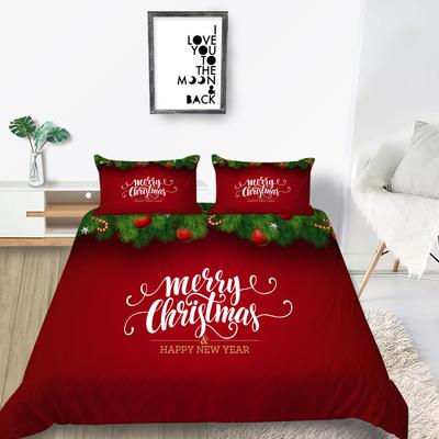 Weihnachtsgeschenk Bettbezug Kissenbezug Zwei- oder Dreiteiliges Set Digitaldruck Polyester Zeichentrickserie