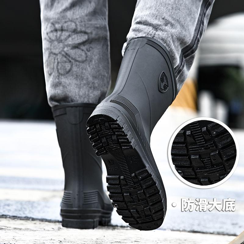 

Мужские рабочие резиновые сапоги из ПВХ средней длины, водонепроницаемые, прочные, нескользящие, для фермерской кухни, для мужчин 43