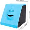 Novelty Coin Money Eating Musical Face Bank Automatic Money Saving Collection Piggy Bank for Kids Children (Blue Brick)