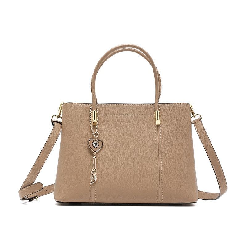 Двухслойная сумка из коровьей кожи женская новая кожаная большой вместимости высококачественная текстурированная портативная сумка-мессенджер простая сумка-тоут