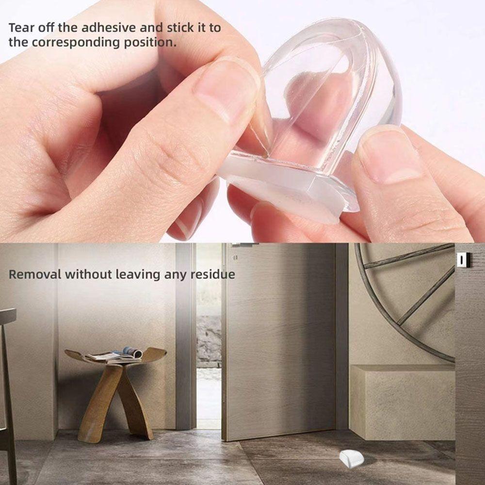 2pcs Self Adhesive Floor Holder Wall Protectors Doorstop New Door Stopper Home