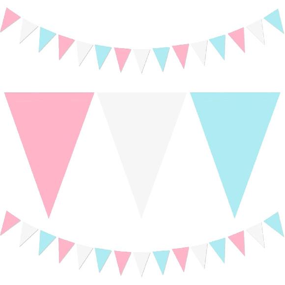 Silver Black Gold Party Decorations - 2Pcs Paper Pennant Banner Flags Men Birthday New Years Eve Retirement Graduation Anniversary Classroom Office