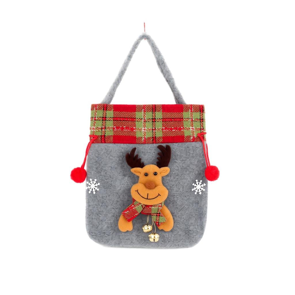 Christmas Gift Bags with Bells, Holiday Bag for Candy and Kids Treats, Present Gift Bags