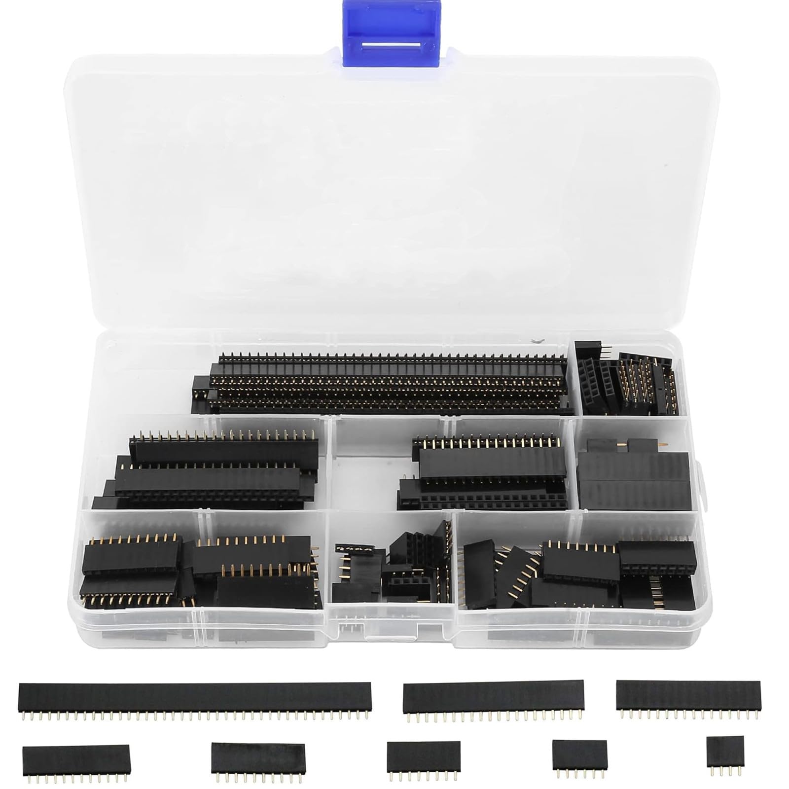 

120pcs Straight Pin Header 2.54mm Pitch 4P/6P/8P/10P/12P/16P/20P/40P Single Row PCB Board Pin Female Connection