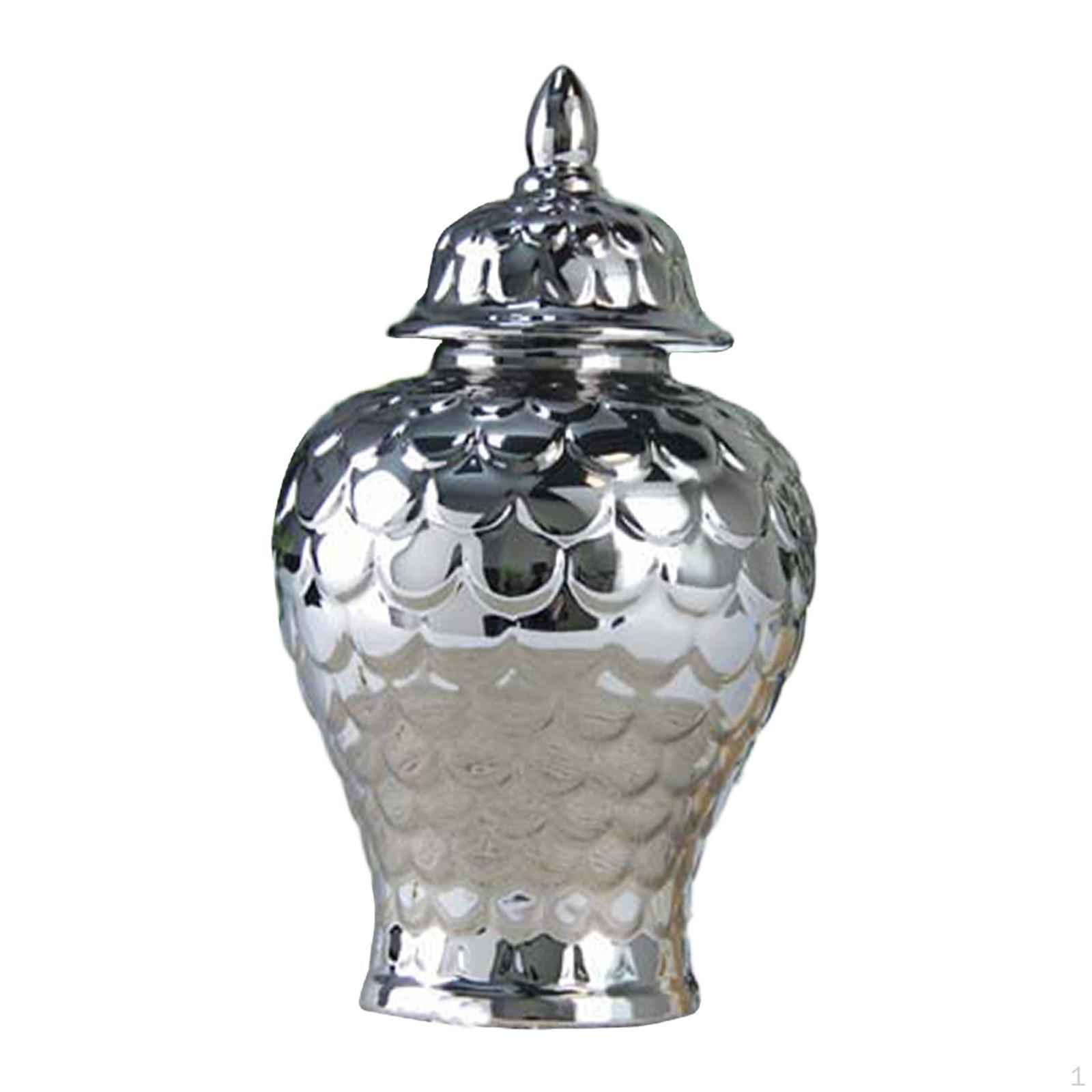 

Керамическая банка для имбиря, ваза для цветов, украшение для дома с крышкой, цветочная композиция для свадеб серебряный