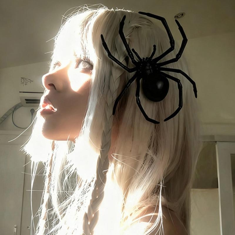 Pince à Cheveux Araignées Oversize Design Antidérapant Épingle à Cheveux Pour Adultes Adolescents Fête d'Halloween Accessoires de Coiffure Accessoires Photo