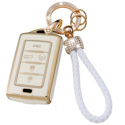 SANRILY Schlüsseletui für Jeeps, Schlüsselhalter, Schlüsselschutz, Geeignet für Dodge Cadillac Tesla, Hohe Qualität, Silikon, Kratzfest, Stilvoll, F1