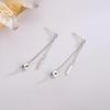 S925 Silver Scenic Bead Chain Tassel Earrings In Japanese-Korean Style