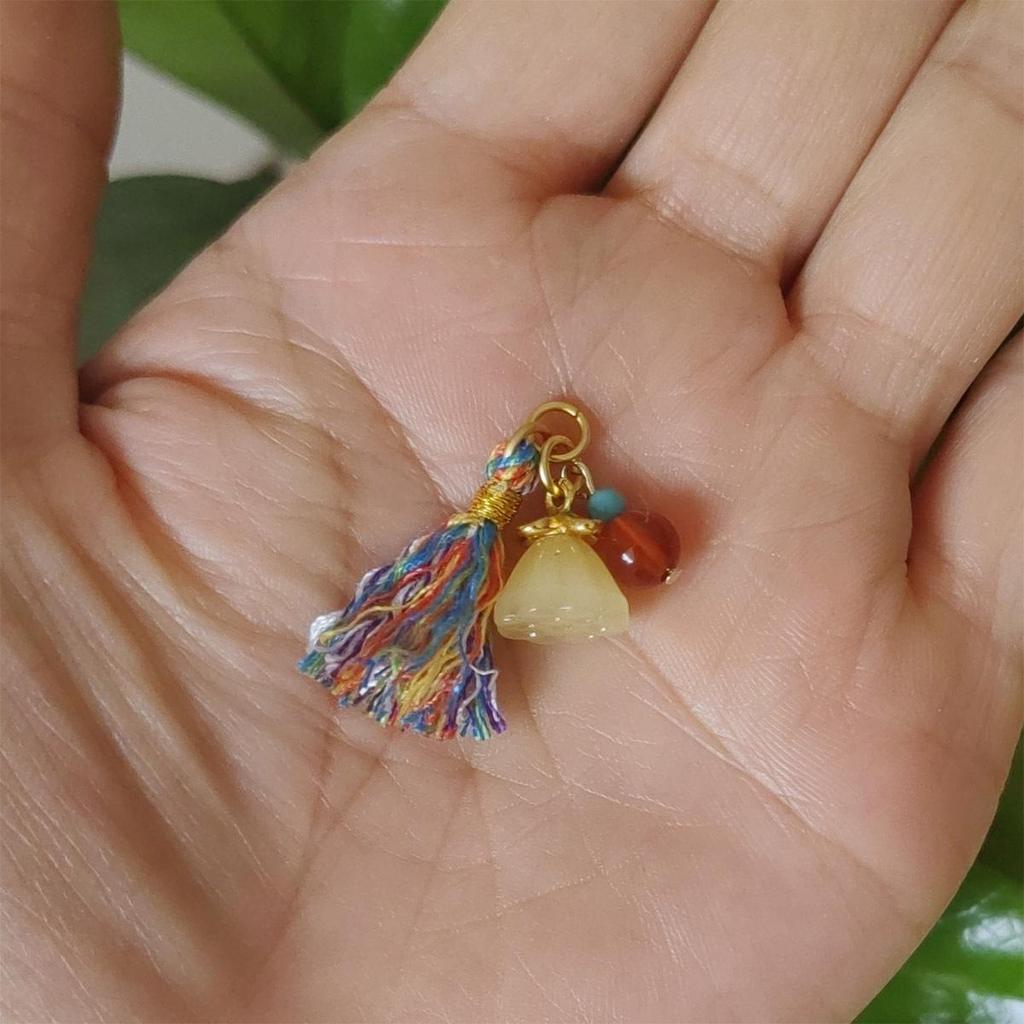 Jewelry Bracelet with Mini Wengwan Tassel, Hand-rubbed Cotton Thread, Handwoven with Small Drip Beads - DIY Necklace