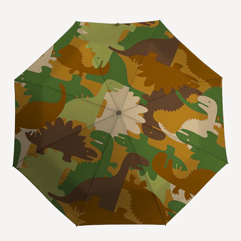 1pc Dinosaur Camouflage Pattern Umbrella with Plastic Handle,Suitable for All Seasons UmbrellaPT484