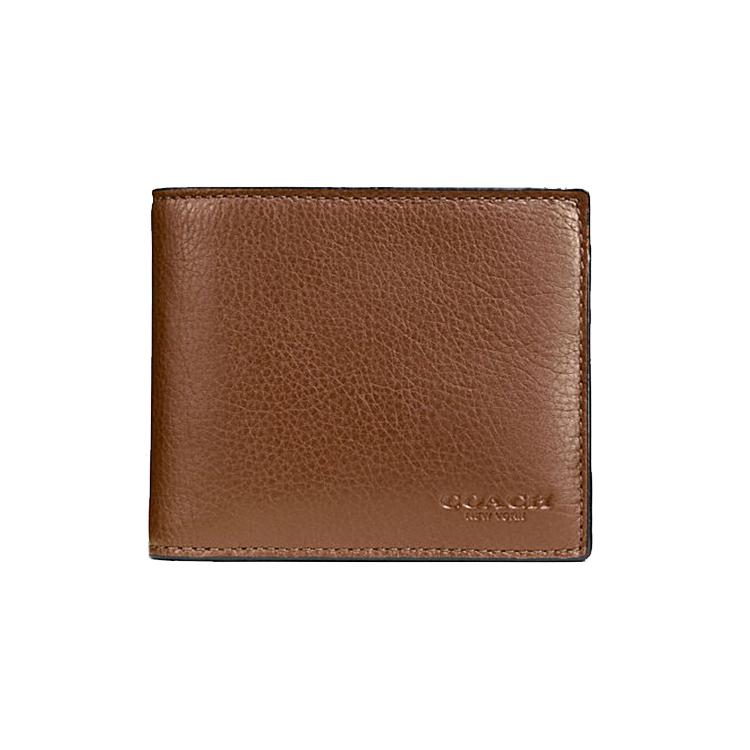 COACH 3 IN 1 Wallet Litchi Grain Cow Leather 3 in 1 Wallet Men's Dark Brown 74991-CWH