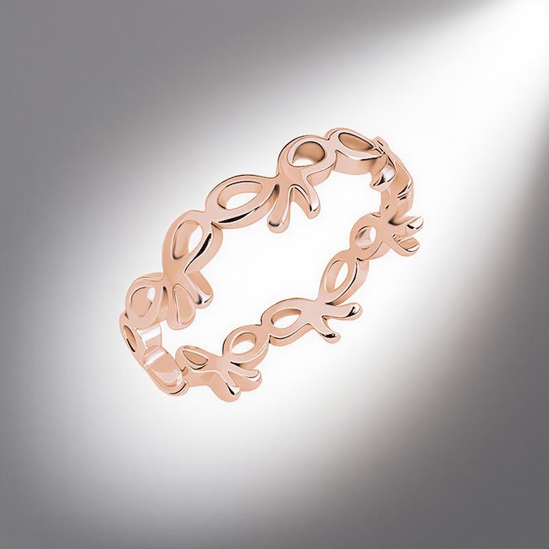 Elegante ring in Koreaanse stijl met strik voor dames - Modieus accessoire van kleurecht titaniumstaal
