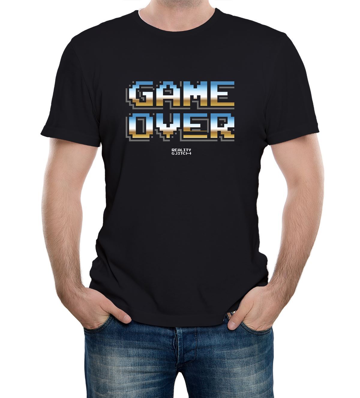 Mens Game Over Retro 80 s T-Shirt Mens Womens Tees Top Classic Gaming 8 Bit Arcade Pixel Retro Cool 4XL