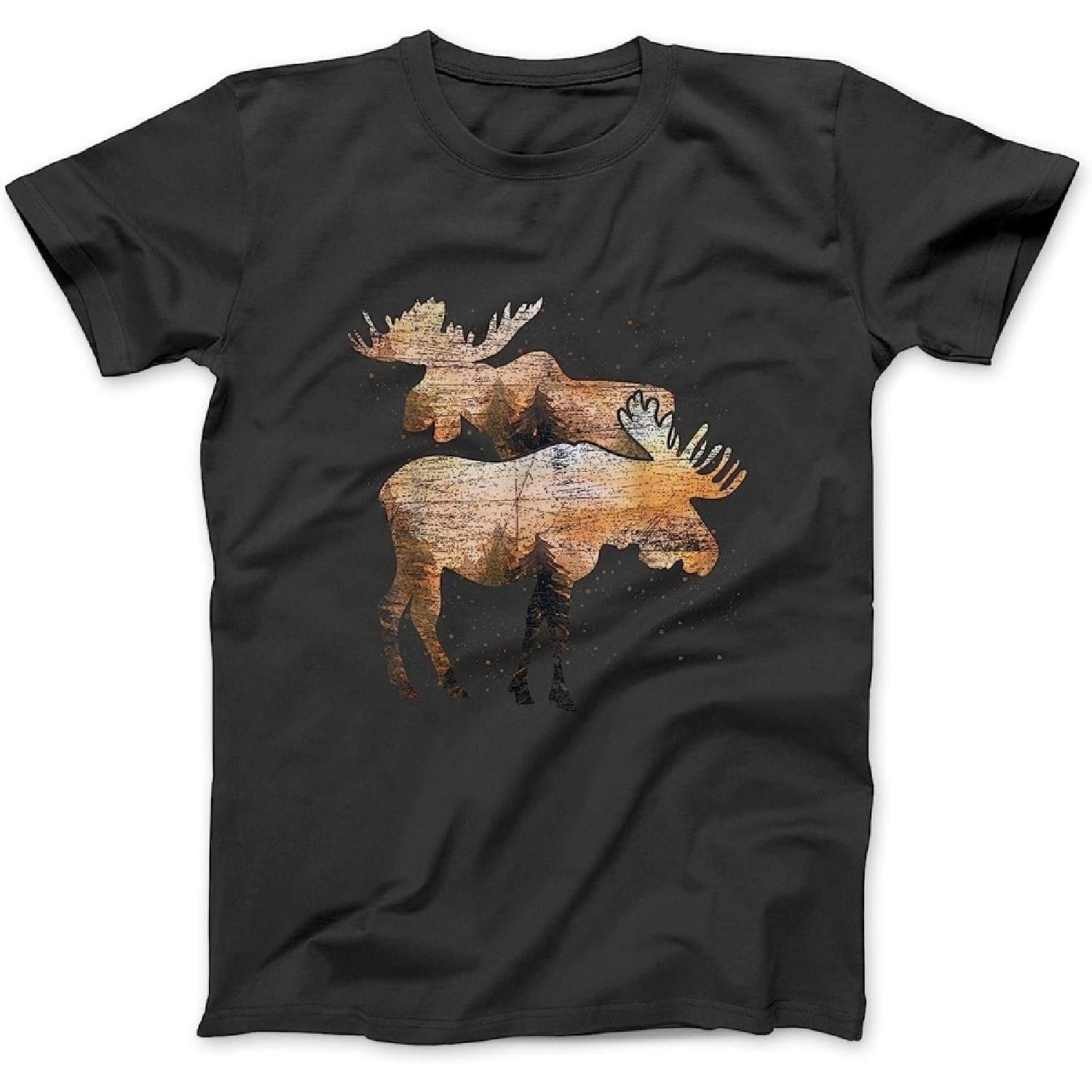 Forest Moose Antlers Wildlife Animal Elk Canadian Moose T-Shirt TRU Womens Mens Tank Top Sweatshirt Hoodie Longsleeve Black XXXXXL чёрный 1630₽