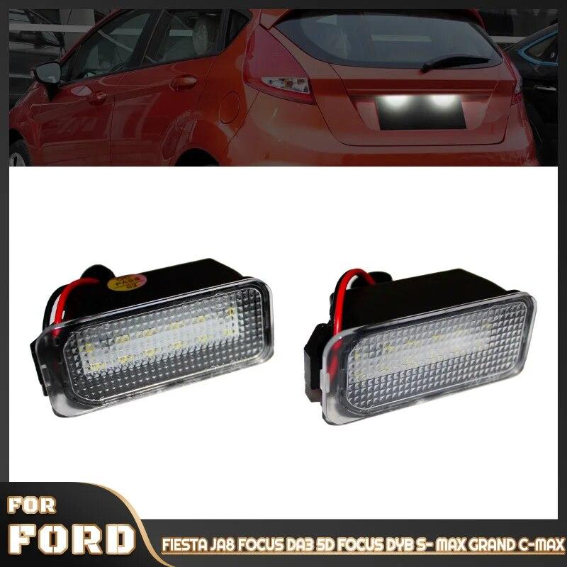 2pcs Car LED License Lamp For Ford Kuga S MAX Mondeo MK4 MK5 MK2 Fiesta JA8 For C-MAX For Galaxy WA6 For Kuga