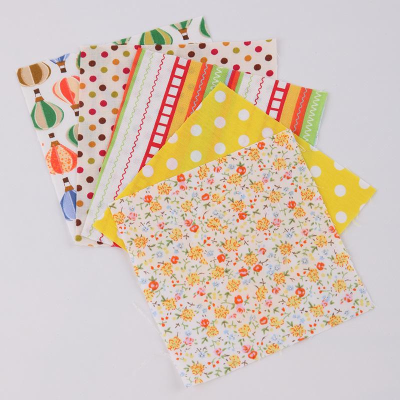 Handmade Cotton Patchwork Fabric Set, 10x10cm, Random Patterns