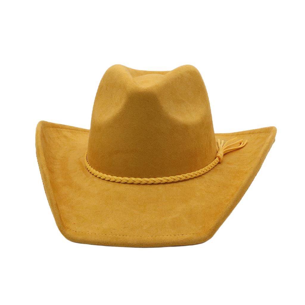 Suede 9.5cm Large Brim Classic Western Cowboy Fedora Hat Men's and Women's Cowboy Hats Fashion New Cowboy Hats