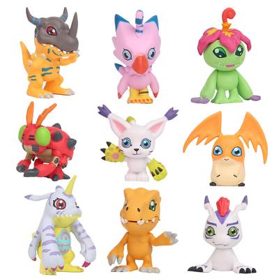 9 stuks/set Digitale Monster Digimon Agumon Gabumon Anime Figuur Speelgoed Schattige Poppen Verzameling Model Auto Ornamenten voor Taartdecoratie