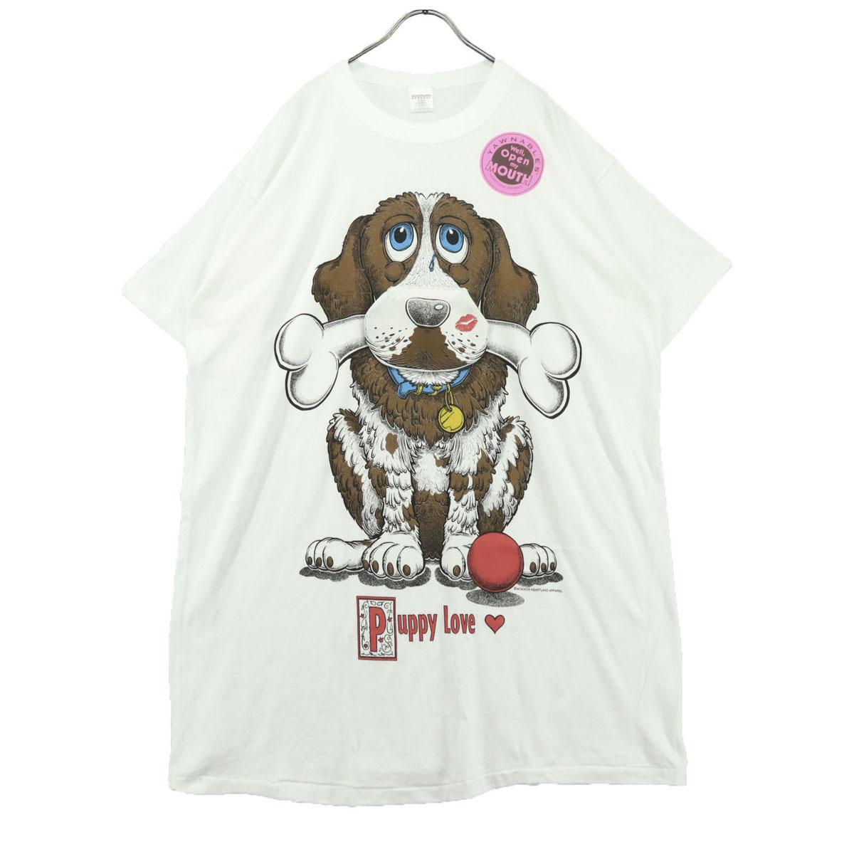 

HEARTLAND 90s Old USA made single stitch Big Animal Print Short sleeve T-shirt Men s Used