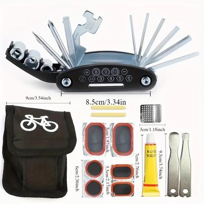 1 Set 16-in-1Riding Equipment Portable Bicycle Repair and Repair Tools Mountain Bike Tool Kit Repair Repair Set, Bicycle Tools