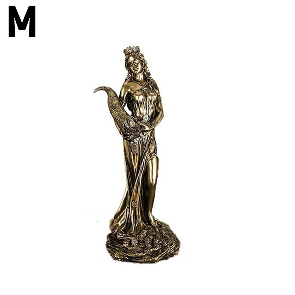 Vintage Resin Greek Goddess of Wealth Home Decoration Statue Home & Cashier & Office Desktop Decor Lucky Angel Crafts Gifts