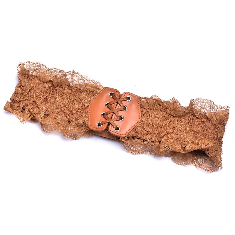 

Весенне-осенний женский пояс-корсет, женский эластичный ремень для платья из эластичной плетеной ткани коричневый