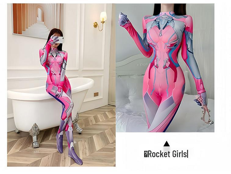 Costume da Cosplay di Daji di Halloween: Tuta nera da donna Spiderman, Costume di Asuka da Overwatch