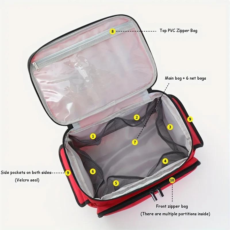 Large-Capacity Portable First Aid Kit Travel Medicine And Medication Storage Bag Oxford Cloth Organizer Box Emergency Survival