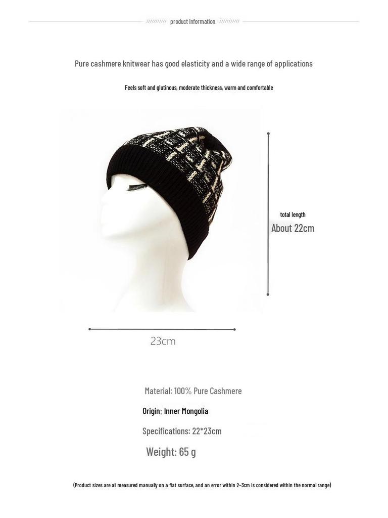 2024 Unisex 100% Cashmere Knitted Hat - Warm for Autumn & Winter, Perfect for Christmas