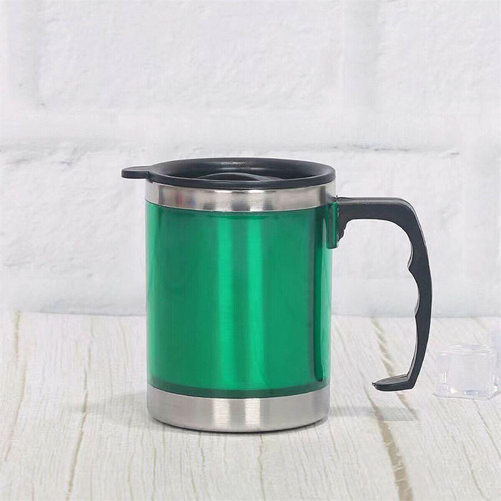

Portable With Lid Double-Wall Insulated Bottle Travel Mug Coffee Tea Flask Cup Vacuum Cup зелений