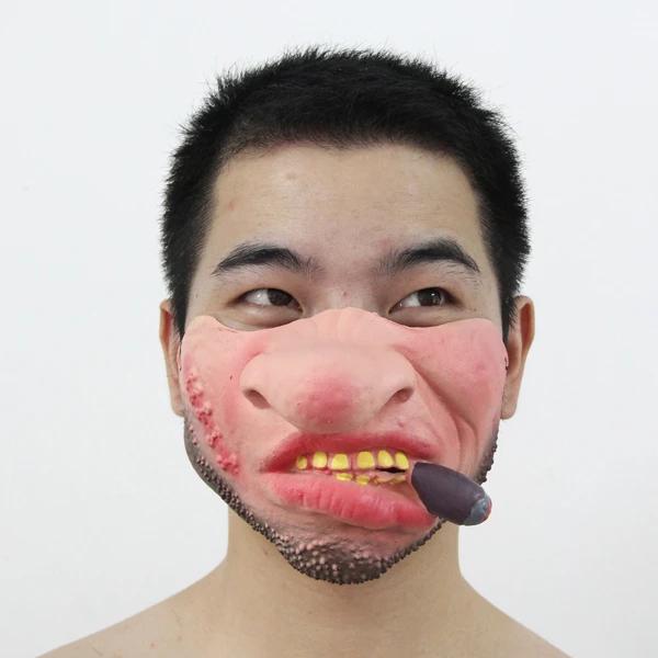 

Творческий взрослый клоун латекс косплей реквизит юмористическая резинка половина лица вечерние латексные маски смешной Хэллоуин ужасная маска 2024