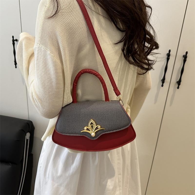 Box bag autumn and winter bag women's color matching dopamine fashion small square bag trend foreign style shoulder messenger bag