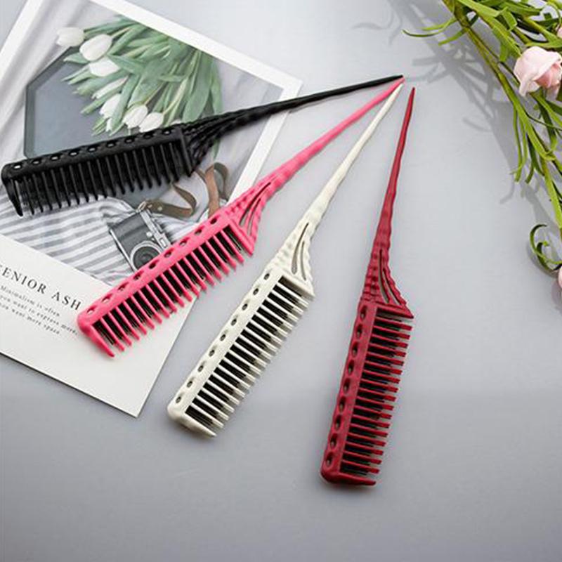 1Pc Professional Hair Combs Tip Tail Comb Barber Hairdressing Comb 3-Row Teeth Detangling Comb Salon Tools Barber Accessories
